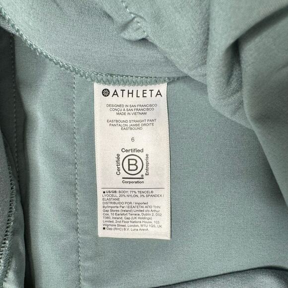 ATHLETA Eastbound Straight Pant in Minimalist Green Gray Size 6 Women’s Career - Picture 4 of 9